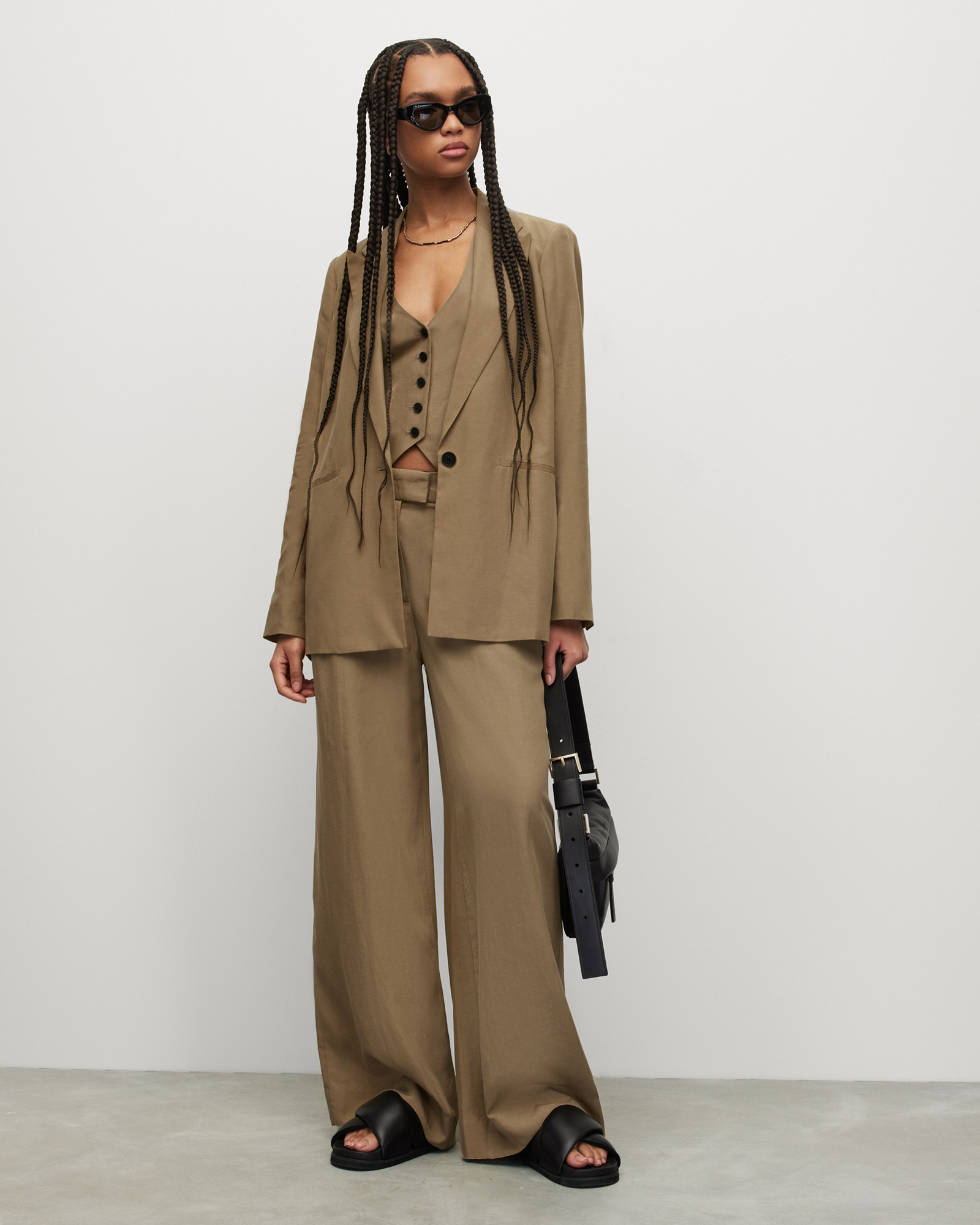 Deri Lyn Linen Blend Trousers | AllSaints UK