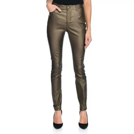 mod x Metallic Faux Leather 5-Pocket Pull-on Pants | Walmart (US)