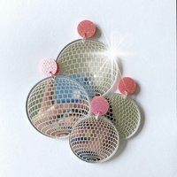 Dancing Queen Disco Ball Earrings, Bachelorette Party Mirror Jewelry, Nashville, Nash Bash, Pink Gli | Etsy (US)