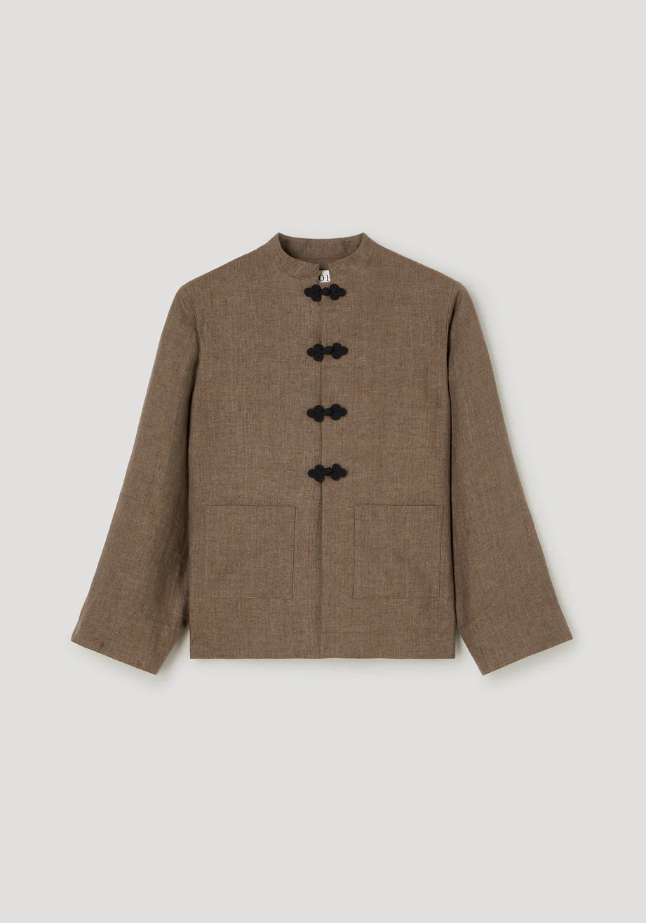 pankou closure linen jacket | brown melange | Rohe