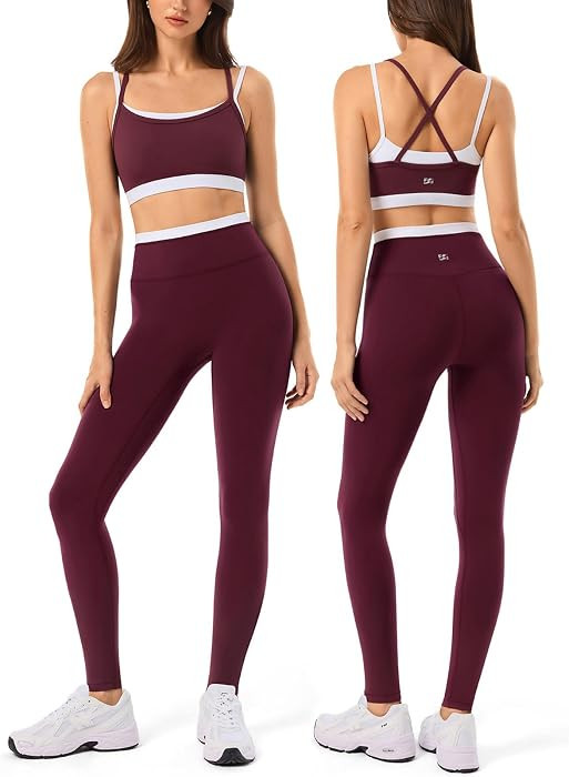 2 Pieces Workout Sets for Women Athletic Pilates Outfits Activewear | Amazon (US)