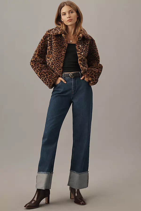 Soy Turn Up Straight-Leg Jeans | Anthropologie (US)