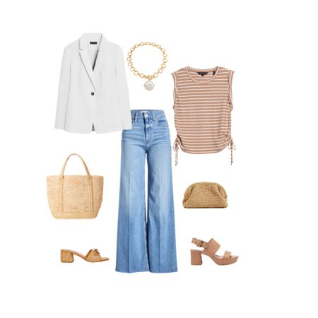 A white blazer outfit for spring.  

Sharing favorite jeans, a stripe t-shirt and a white blazer. Plus, Straw bags and fun shoes. 

#LTKOver40 #LTKStyleTip #LTKFindsUnder100