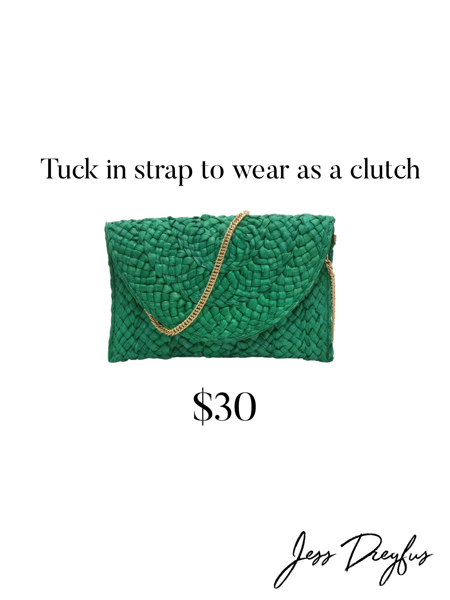 Green still going strong with no signs of going anywhere. I love the beachy feel of this bag and the delicate gold strap turns it up a notch. 

#LTKFind #LTKstyletip #LTKsalealert