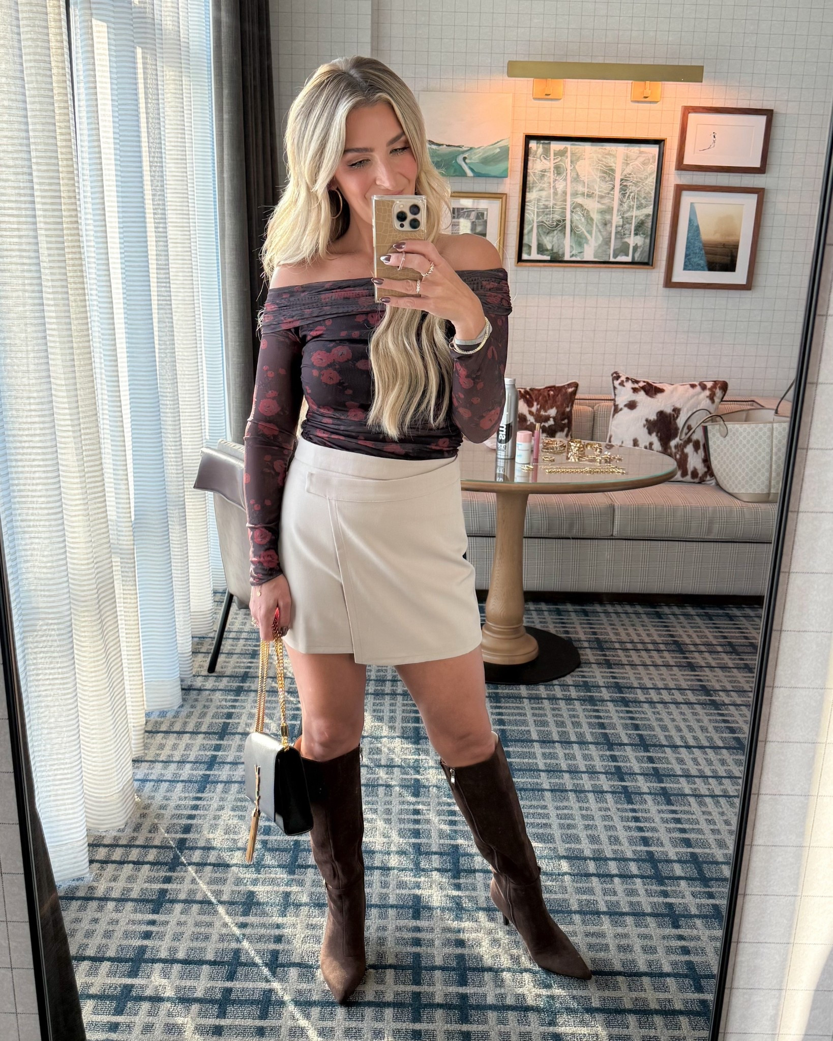 Dinner outfit for the first night in town for LTK Con! Loving this skort and these new fav Amazon knee high suede boots for fall! 

#LTKSaleAlert #LTKFindsUnder50 #LTKCon