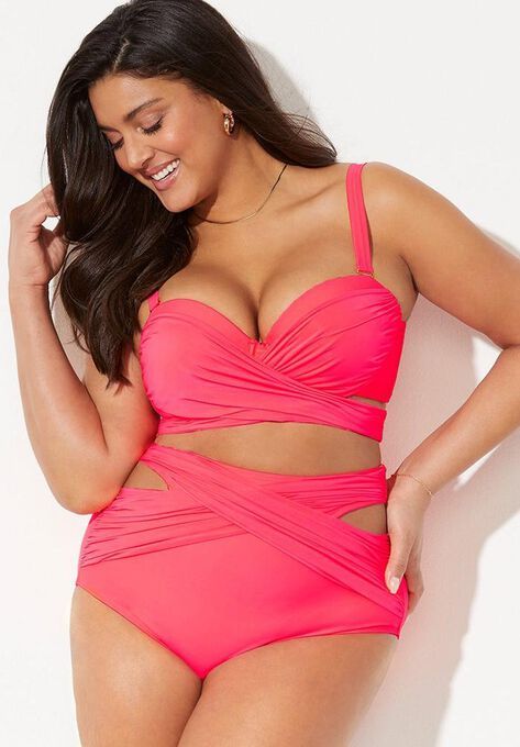 GabiFresh Cup Sized Wrap Underwire Bikini Set | Swimsuitsforall.com