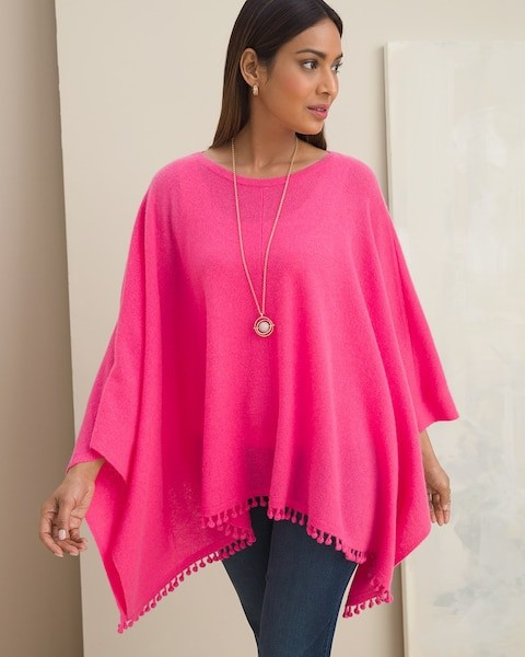 Cashmere Pom Pom Poncho | Chico's