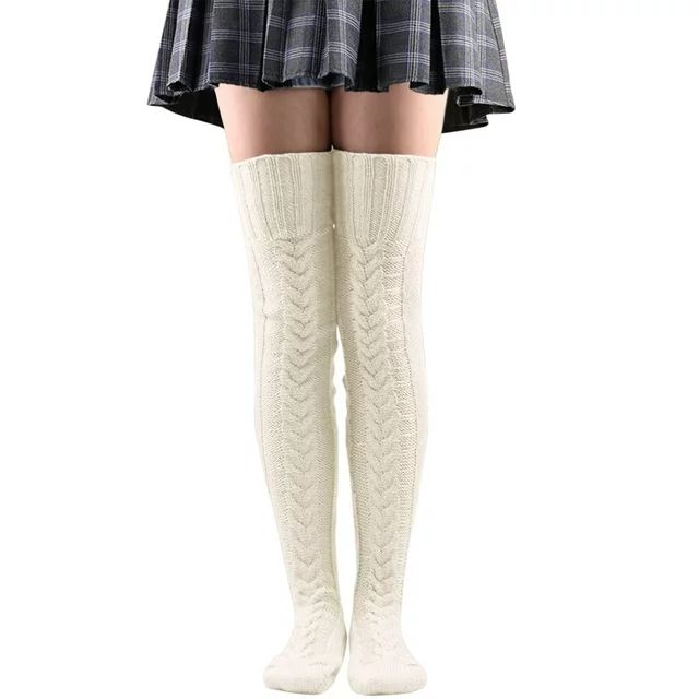 2DXuixsh Scrunch Socks High Waist Tights Knit Leg Stocking Thigh Long Warmers Knee Cable Women Bo... | Walmart (US)