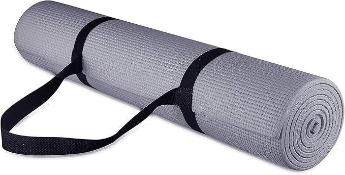 Fitvids All Purpose 1/4-Inch High Density Anti-Tear Exercise Yoga Mat with Carrying Strap, Multip... | Amazon (US)