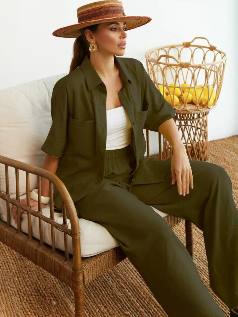 Dark Green Linen Suit: Perfect for Rehearsal Dinners, Prom, Spring Fashion, Festival Outfits, Wed... | Etsy (US)