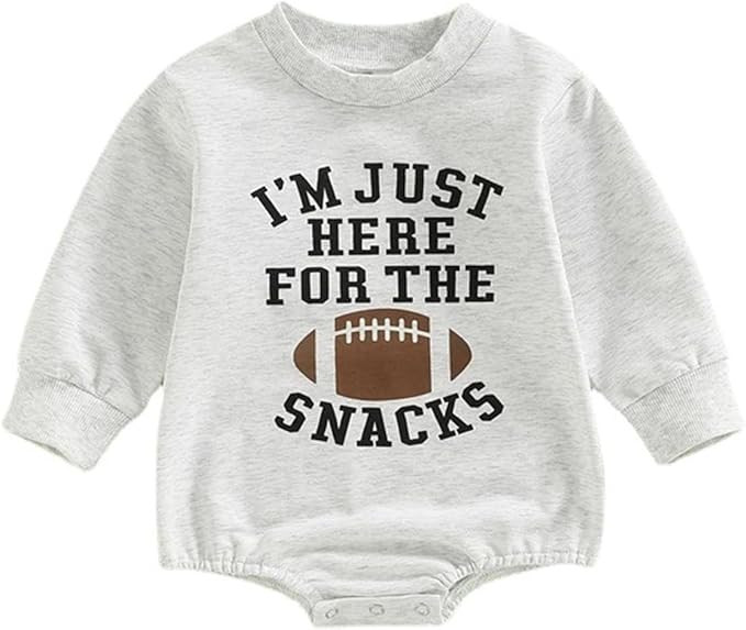 Kislio Newborn Baby Boy Clothes Football Sport Sweatshirt Romper Game Day Letter Print Sweater To... | Amazon (US)