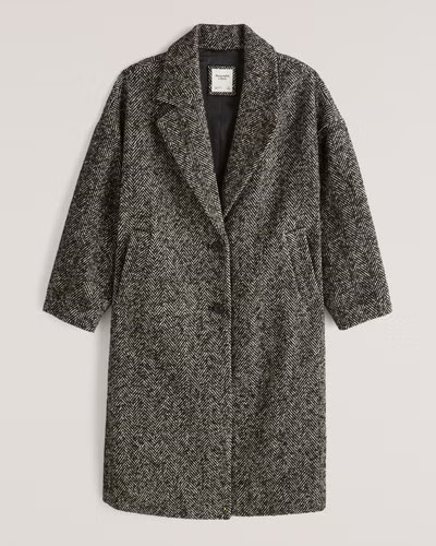 Women's Slouchy Textured Dad Coat | Women's Up To 40% Off Select Styles | Abercrombie.com | Abercrombie & Fitch (US)