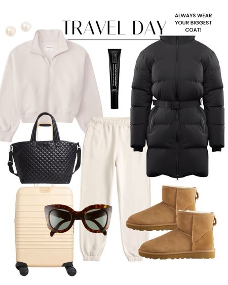 Winter travel day outfit idea. I love this Abercrombie set and oversized puffer coat. 

#LTKtravel #LTKstyletip #LTKSeasonal