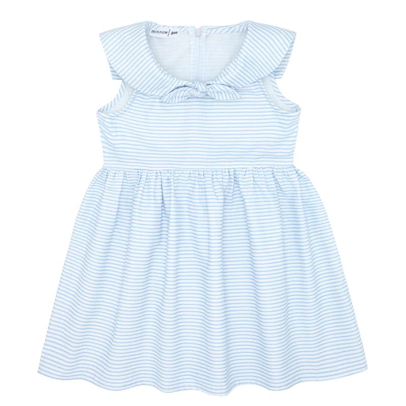 girls powder blue stripe sailor dress | minnow