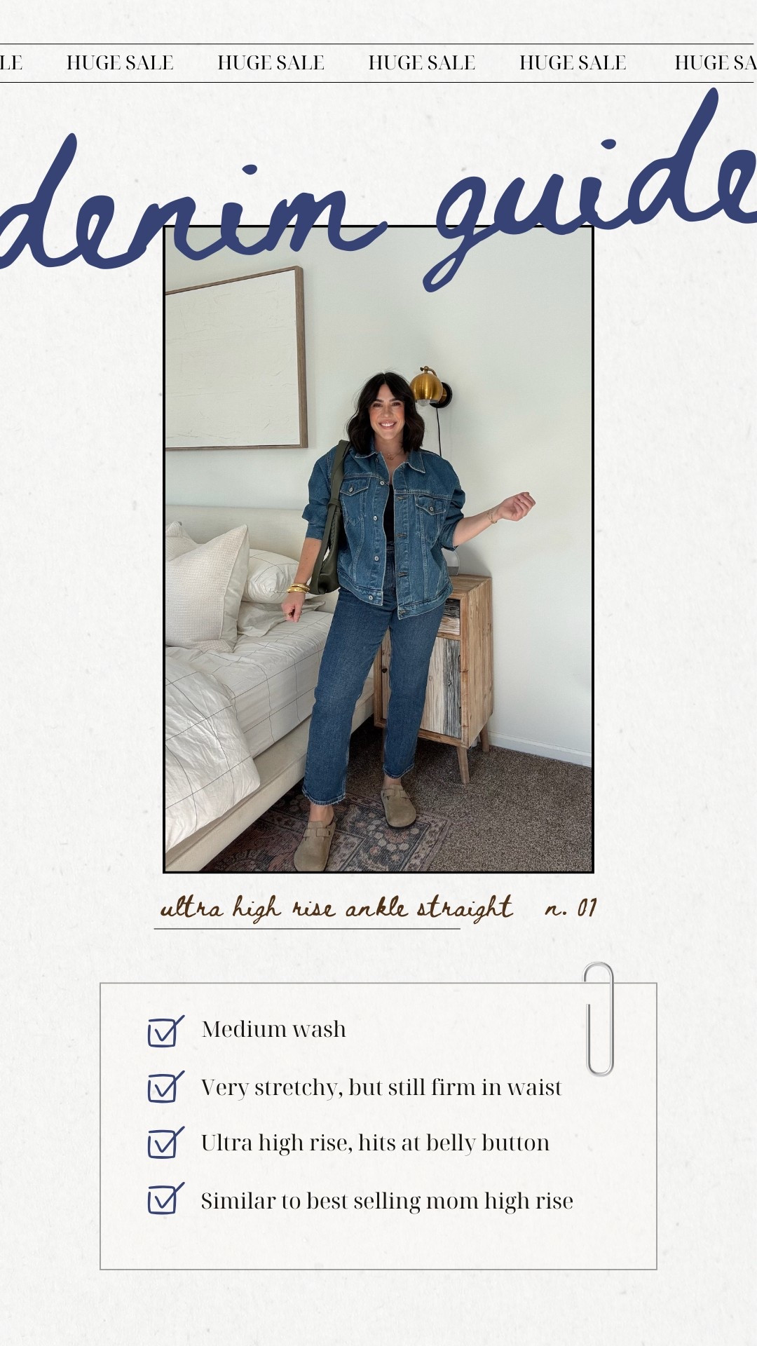 Abercrombie denim guide 
Ultra high rise ankle straight 
Medium wash
Ultra high rise, hits above belly button! 
I'm a size 30/10 in Abercrombie jeans! 
Similar to the sold out, best selling mom high rise! 

Spring denim, spring jeans, Abercrombie denim, jean outfits for spring, casual jeans, denim on denim 

#LTKStyleTip #LTKWatchNow #LTKSpringSale