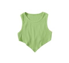 Verdusa Women's Asymmetrical Hem Sleeveless Ribbed Knit Summer Crop Tank Top | Amazon (US)