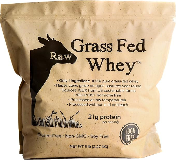 Raw Grass Fed Whey Protein Powder – Unflavored, Only 1 Ingredient: 100% Pure Grass-Fed Whey fro... | Amazon (US)