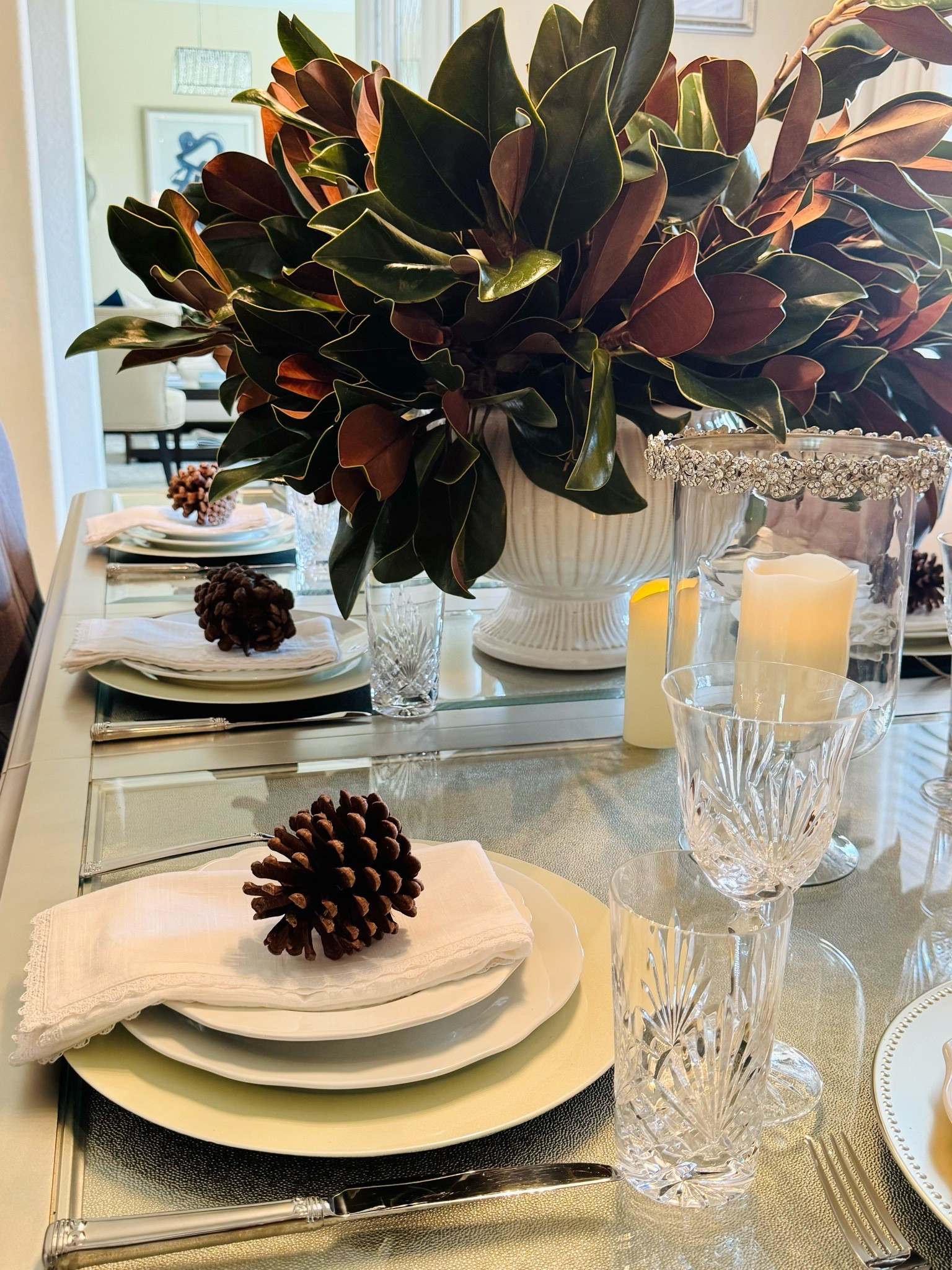 Fresh Magnolia leaves bring a classic, Southern elegance to holiday decor with their glossy green tops and velvety bronze underside!🍃🍂

Fall Entertaining | Holiday Entertaining | Fall Tabletop | Holiday Centerpiece

#LTKHome #LTKSeasonal #LTKgrwm