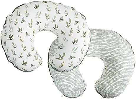Boppy Nursing Pillow Cover –Organic Fabric | Green Little Leaves Side and Sage Dots Side | Organic C | Amazon (US)