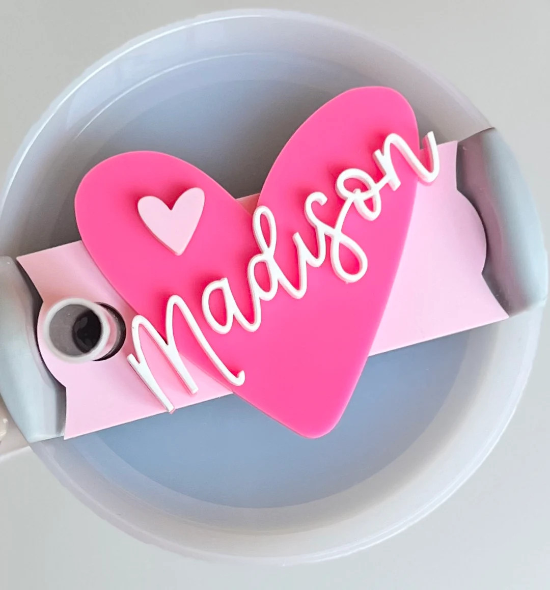 Stanley Topper, Valentine's Day Heart Topper, Cup Topper, Quencher Tag, Heart, Personalized Name ... | Etsy (US)