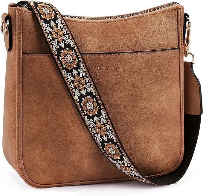 BOSTANTEN Crossbody Bags for Women Trendy Vegan Leather Hobo Purses Shoulder Handbags Wallet Set ... | Amazon (US)