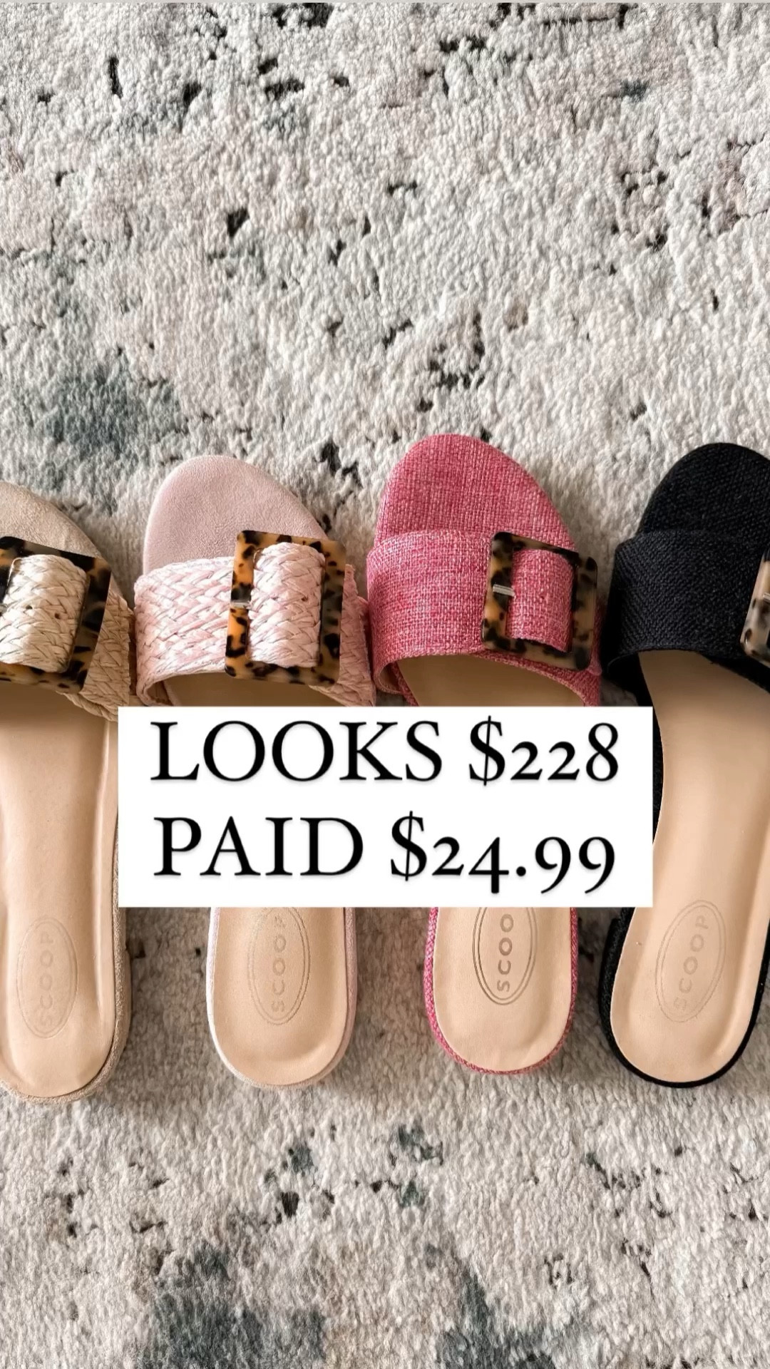 These VIRAL sandals that thousands of you have bought with me are now on sale for $24.99 (the lookalike is $228!!) I have them in 4 colors and they go with EVERYTHING. Shorts, skirts, coverups, jeans, dresses...these are the perfect summer staple!

Slides run true to size so order your normal size! The band is adjustable to the width of your feet.

You do NOT need to spend a lot of money to look and feel INCREDIBLE!

I’m here to help the budget conscious get the luxury lifestyle.

Spring Fashion / Spring Outfit  / Walmart Fashion / Affordable / Budget / Women's Dressy Outfit / Classic Style / Dress Outfit / Date Night / Elevated Style / Dress Up or Down / Summer Outfit / Casual / Travel / Beachwear

#LTKshoecrush #LTKswim #LTKfindsunder50