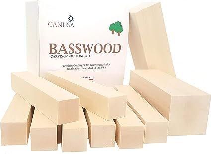 Best Value Premium Basswood Carving/Whittling Large Beginners KIT. 25% More Wood Than Other Large... | Amazon (US)