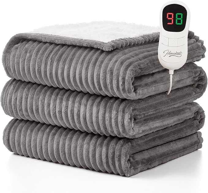 Homemate Heated Blanket Electric Throw - 50"x60" Heating Blanket Throw 1/2/4/6/8 Hours Auto-Off 1... | Amazon (US)