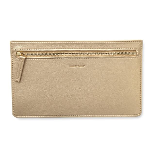 Vegan Leather Pencil Pouch Gold - russell+hazel | Target