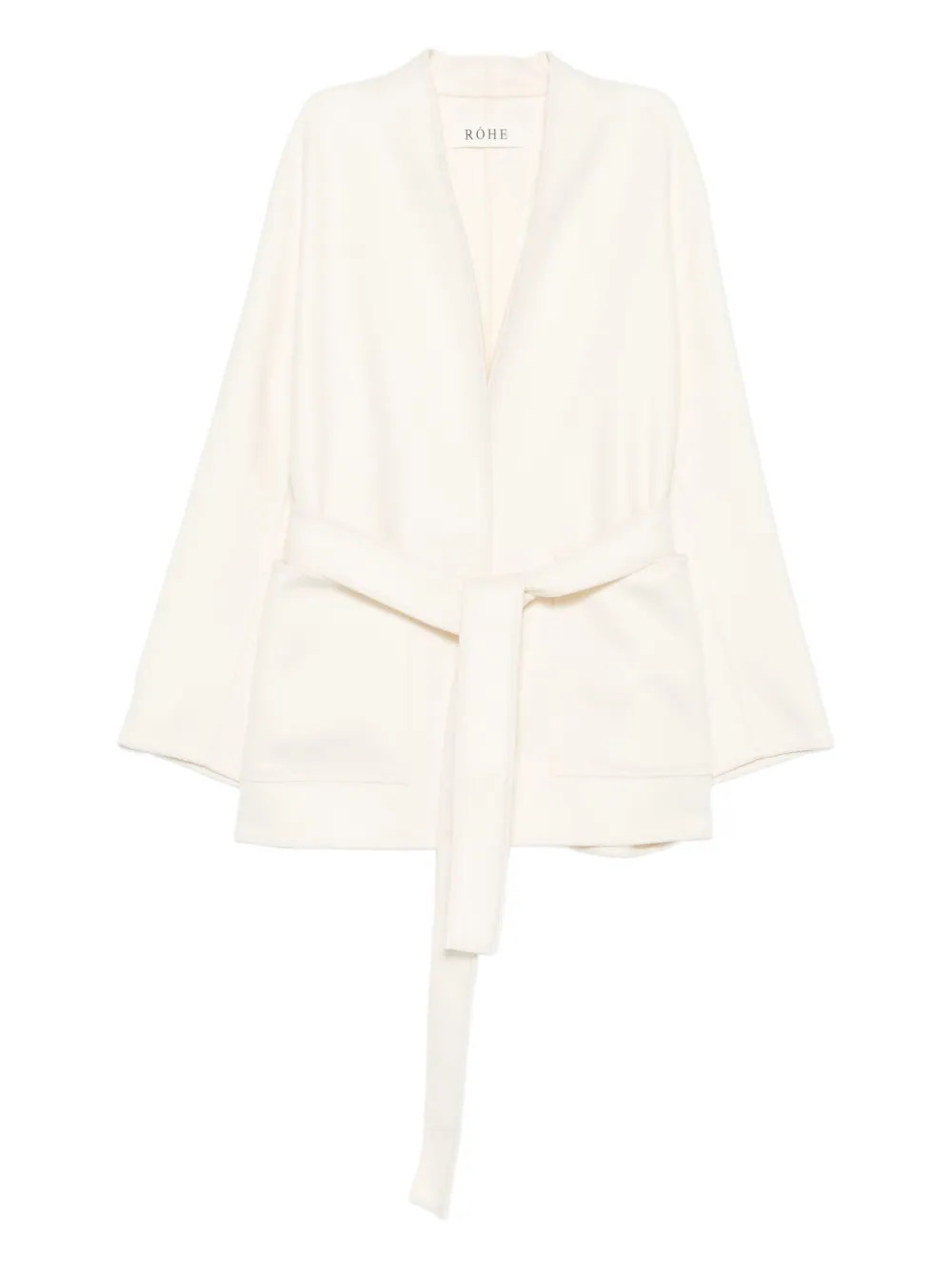 Róhe Belted Wool Jacket | White | FARFETCH | Farfetch Global