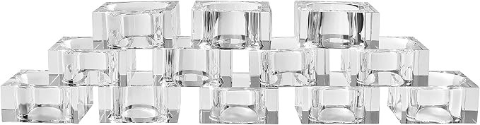 kitCom Mini Napkin Rings Set of 12 Square-Shaped, Crystal Napkin Ring for Thanksgiving, Christmas... | Amazon (US)