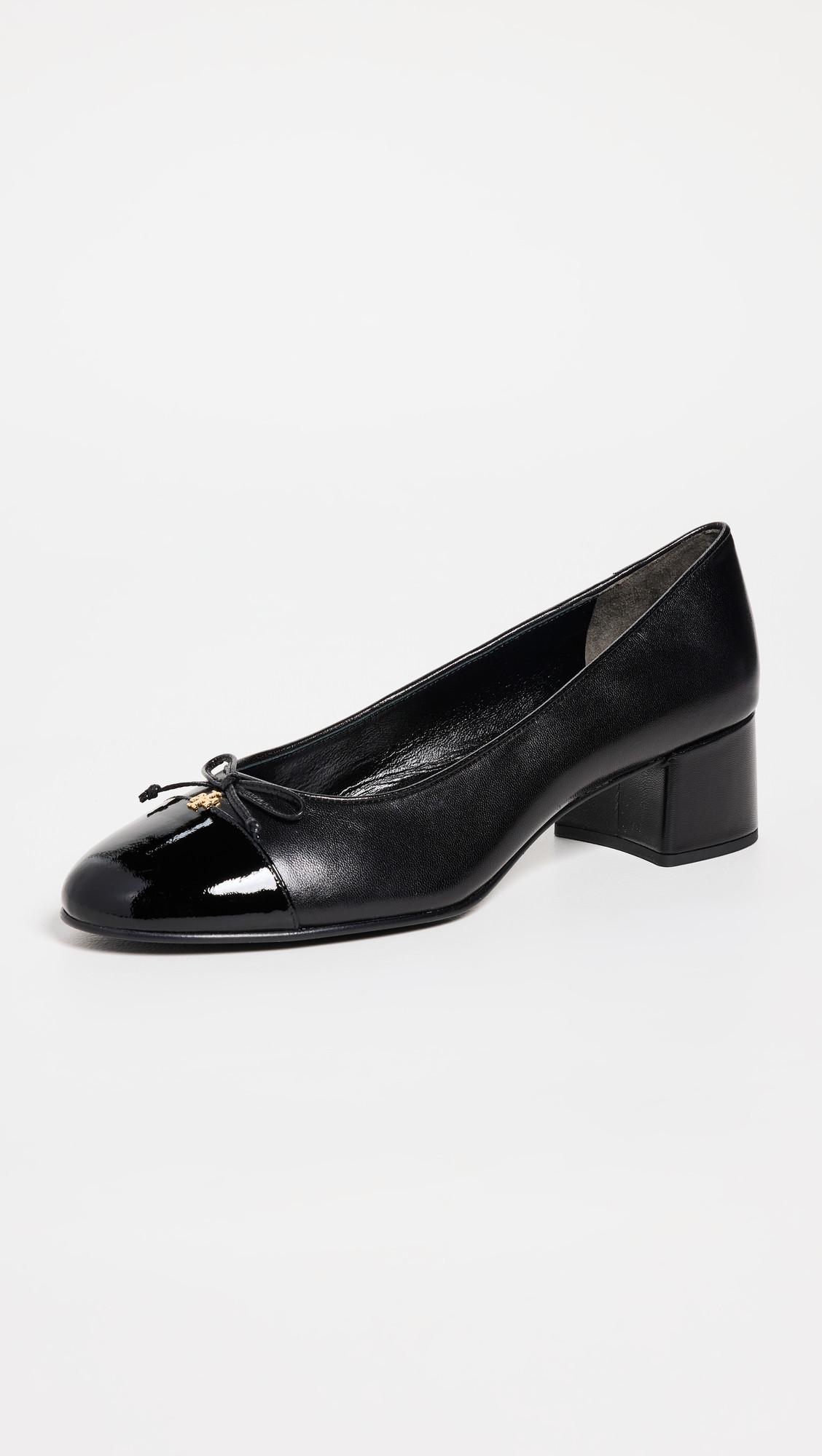 Tory Burch 45mm Cap Toe Pumps Perfect Black / Perfect Black 9.5 | Shopbop