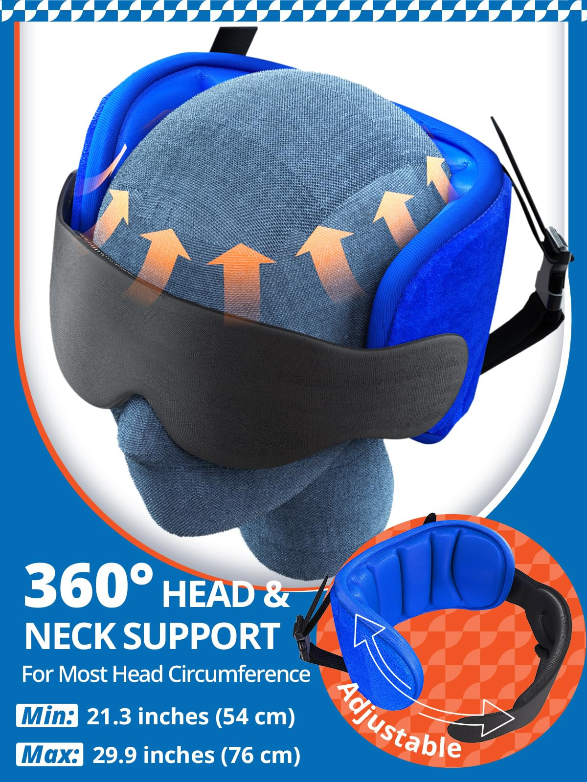 Travel Pillows for Airplanes, Airplane Pillow for Long Flight, Airplane Head Strap with Eye Mask ... | Amazon (US)