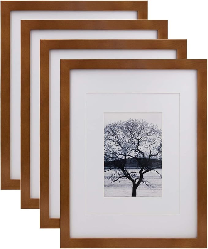 Amazon.com - Egofine 11x14 Picture Frames 4 Pack Display Pictures 5x7/8x10 with Mat or 11x14 With... | Amazon (US)