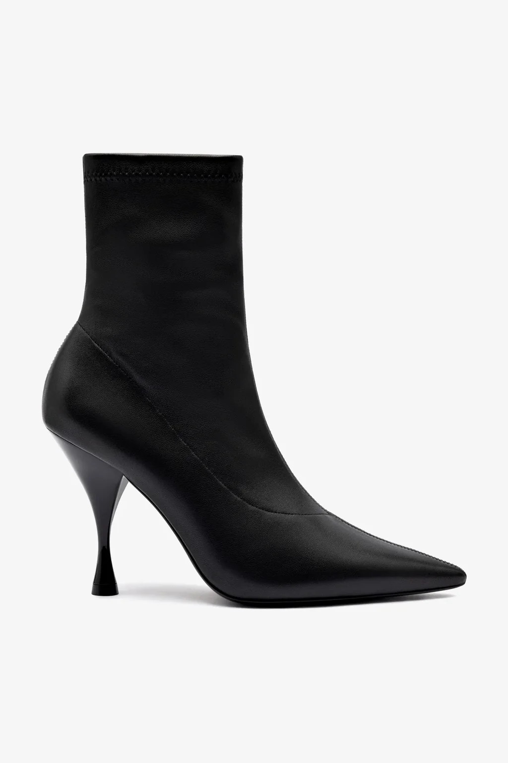 Mini Georgia Boot In Black Stretch Leather | Larroude