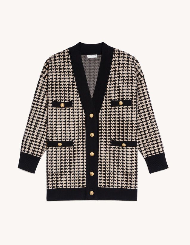 Long houndstooth cardigan | Sandro Paris (US)