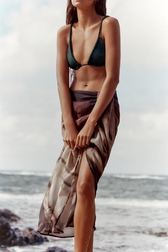 PRINTED KNOT PAREO | Zara UK