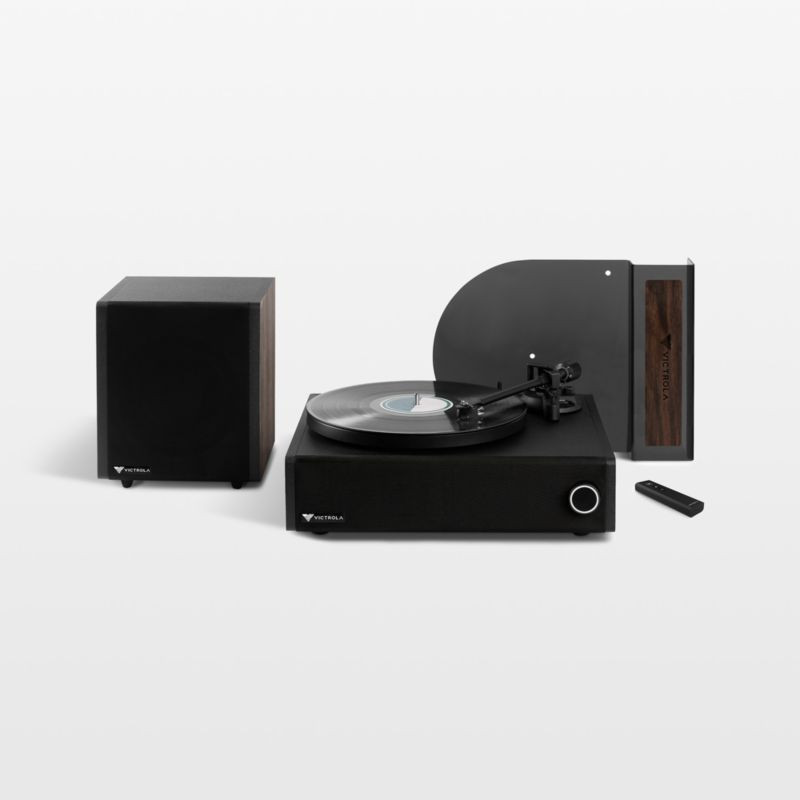 Victrola Premiere V1 Soundbar Home Stereo System with Record Player + Reviews | Crate & Barrel | Crate & Barrel