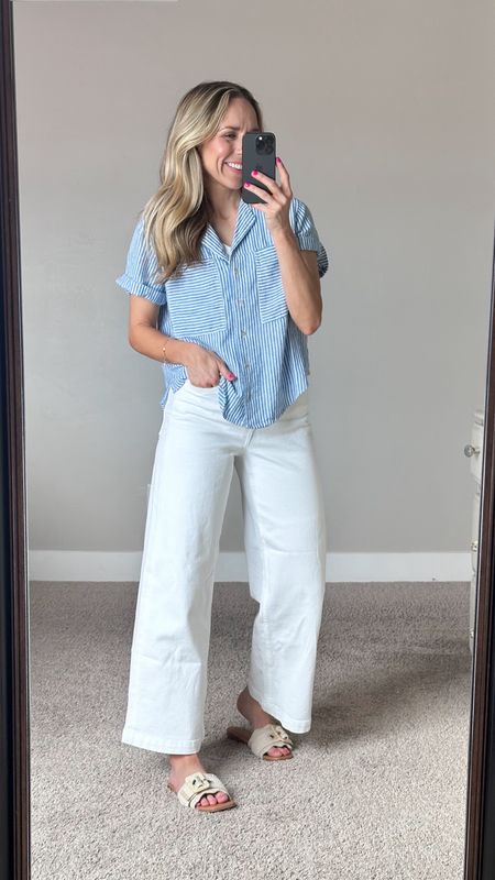 The perfect linen top! I ordered my true to size and love the fit.

#LTKfindsunder50 #LTKSeasonal #LTKstyletip