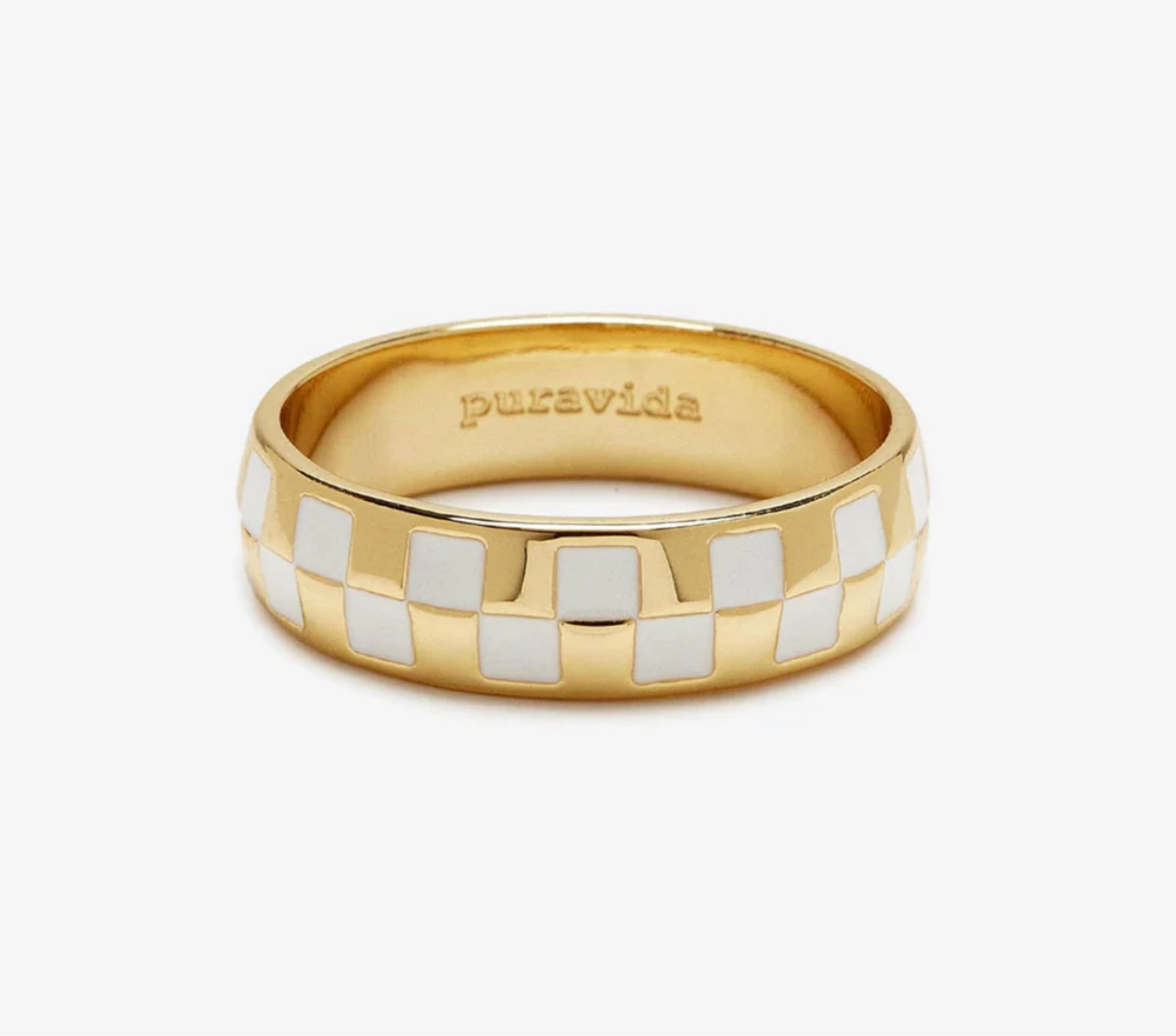 This ring is the most beautiful everyday piece of jewelry that I wear. I’ve had it for months and it’s never tarnished or turned my skin a different color. It’s so comfortable and just feels quality! #puravida #jewelry #everydaywear #checkeredring 

#LTKStyleTip #LTKGiftGuide