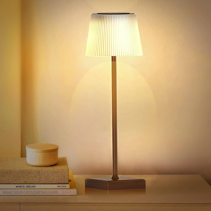 ZZWS LED Table Lamp Rechargeable Cordless Desk Lamp 3 Colors Stepless, Touch Dimming Bedside Lamp... | Amazon (US)