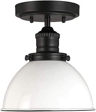 Design House 588319 Savannah Farmhouse Indoor Dimmable Light, Metal Shade, Ceiling, Matte Black/W... | Amazon (US)