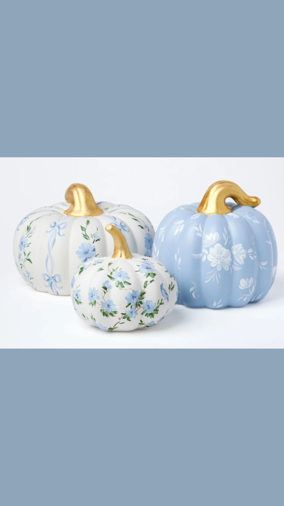 Timeless charm in hand‑painted form: these lovely blue pumpkins from Caitlin Coastal are fall decor at its finest.

#LTKSeasonal #LTKStyleTip #LTKHome