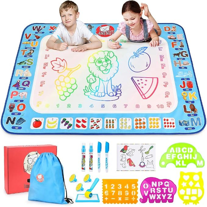 Gamenote Water Magic Mat - 40x30 Extra Large Doodle Water Drawing Mats No Mess Coloring Education... | Amazon (US)