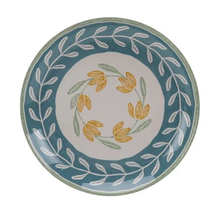 Better Homes and Gardens Bamboo Melamine Floral Salad Plate, Eco-Friendly, Green Finish | Walmart (US)