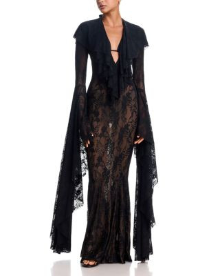 Norma Kamali Extra Long Sleeve Deep V Fishtail Gown | Bloomingdale's (US)