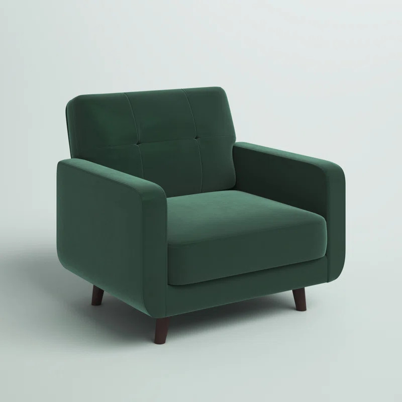 Pavone Velvet Accent Chair Living Room Tufted Armchair | Wayfair North America