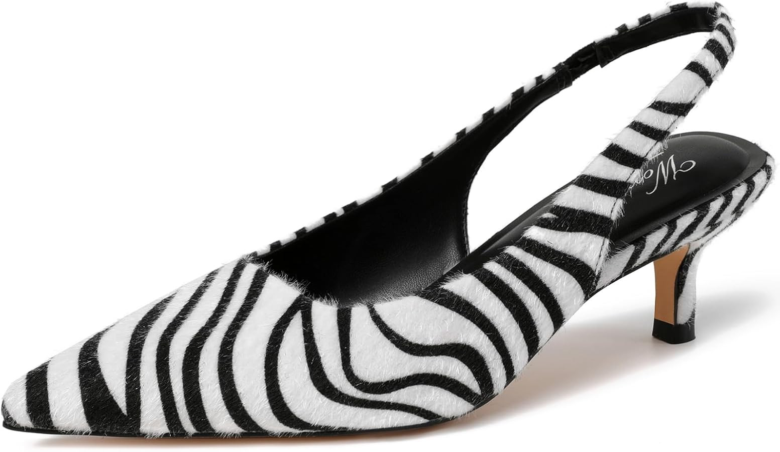 Wonvatu Kitten Heels for Women Closed Pointed Toe Kitty Slingback Dressy Low Heeled Pumps Fashion... | Amazon (US)