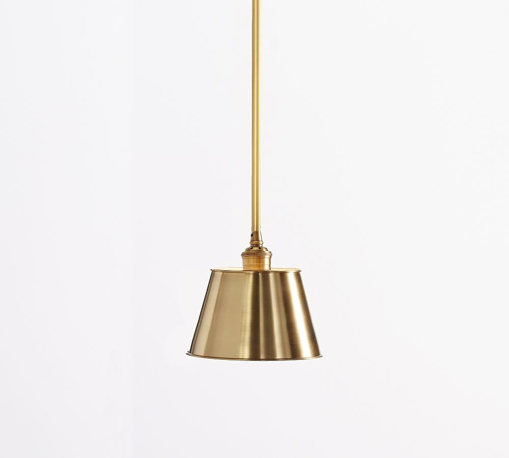 9.5"" Brass Tapered Metal Pole Pendant with Brass Hardware | Pottery Barn (US)