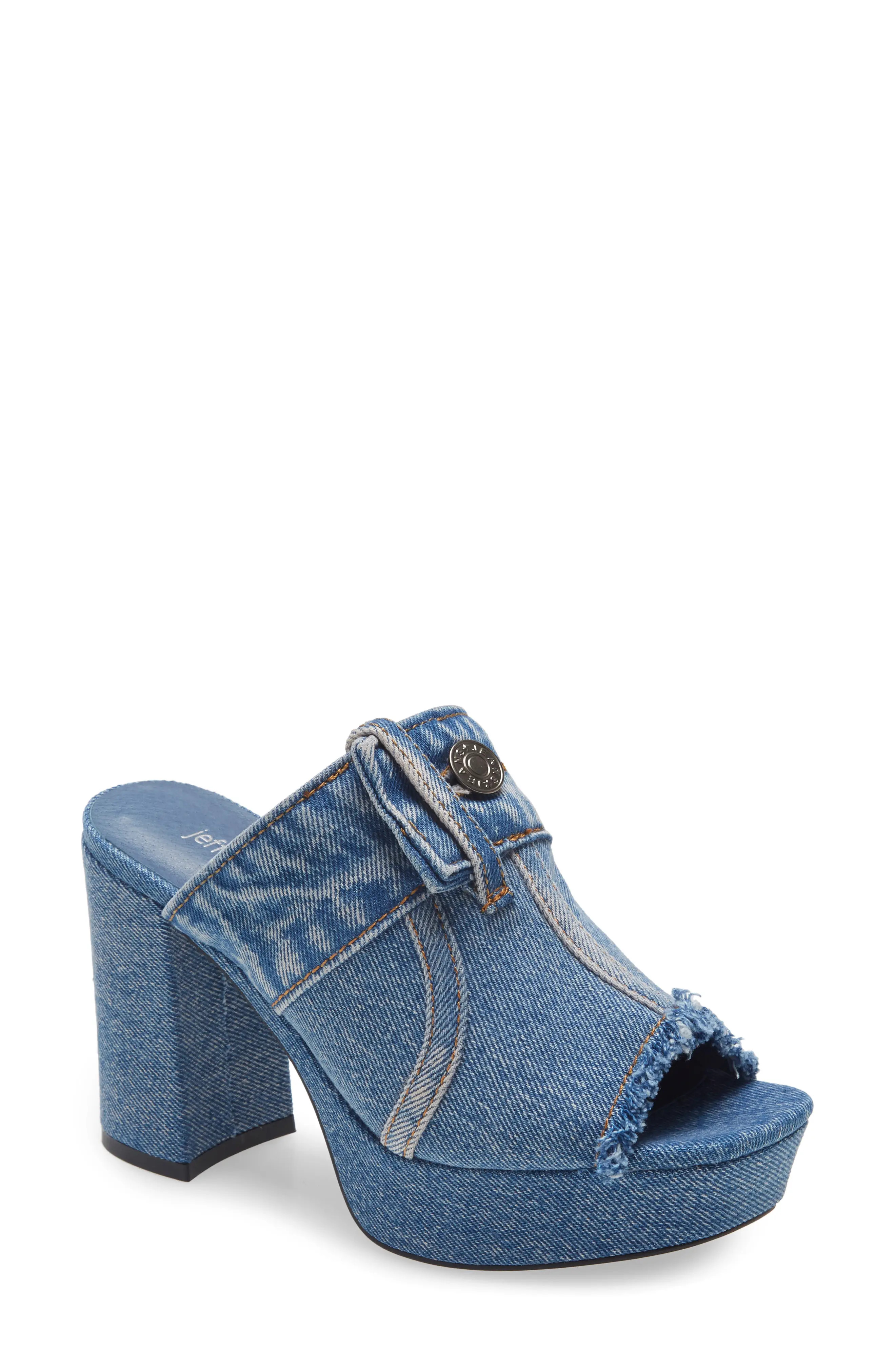 Jeffrey Campbell Magda Platform Sandal in Blue Denim at Nordstrom, Size 8 | Nordstrom